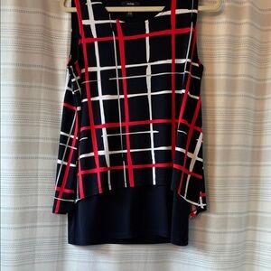 Alfani Navy and Beige Top